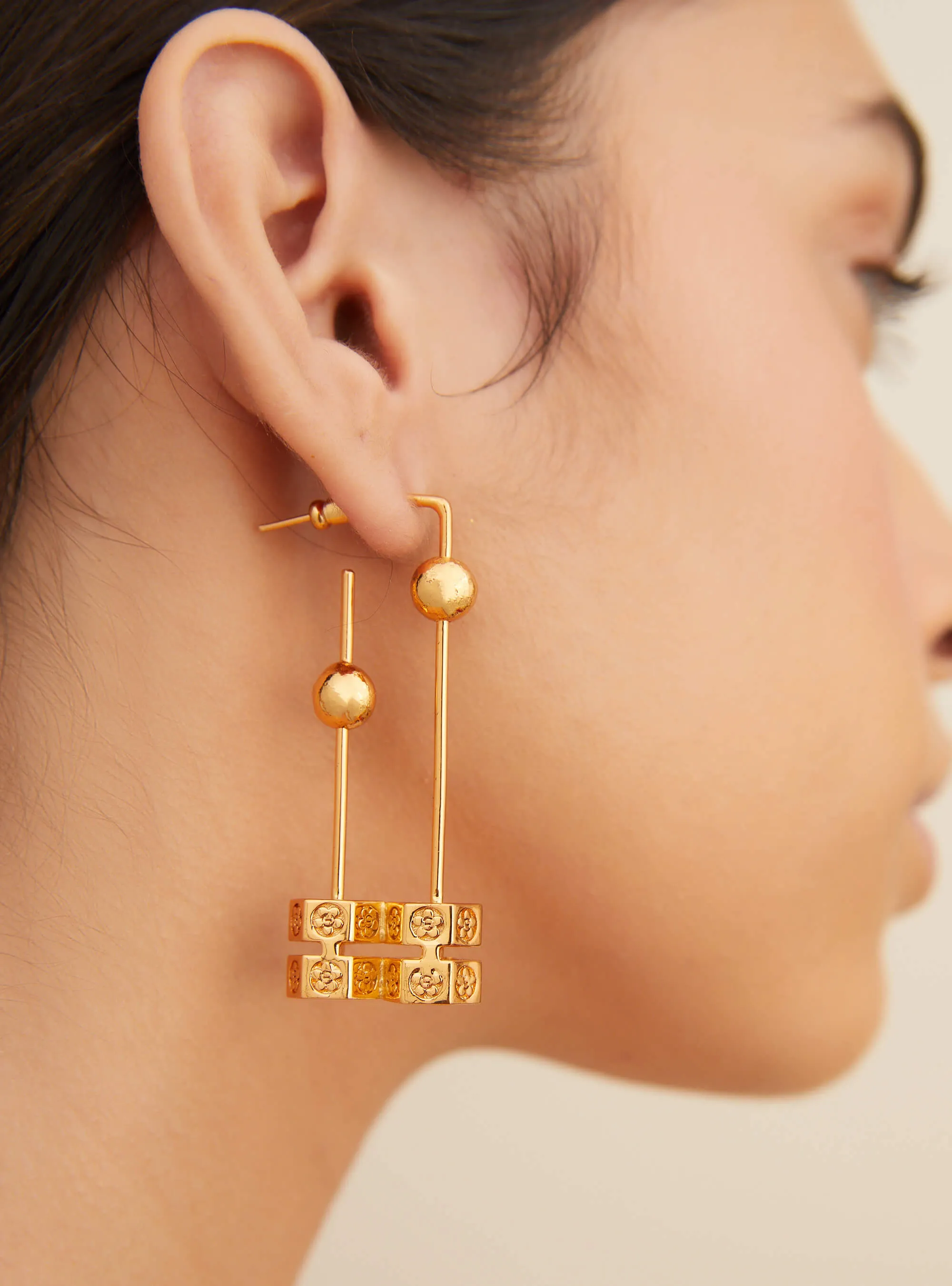 OH Poppi Bolt Drop Hoop Earrings