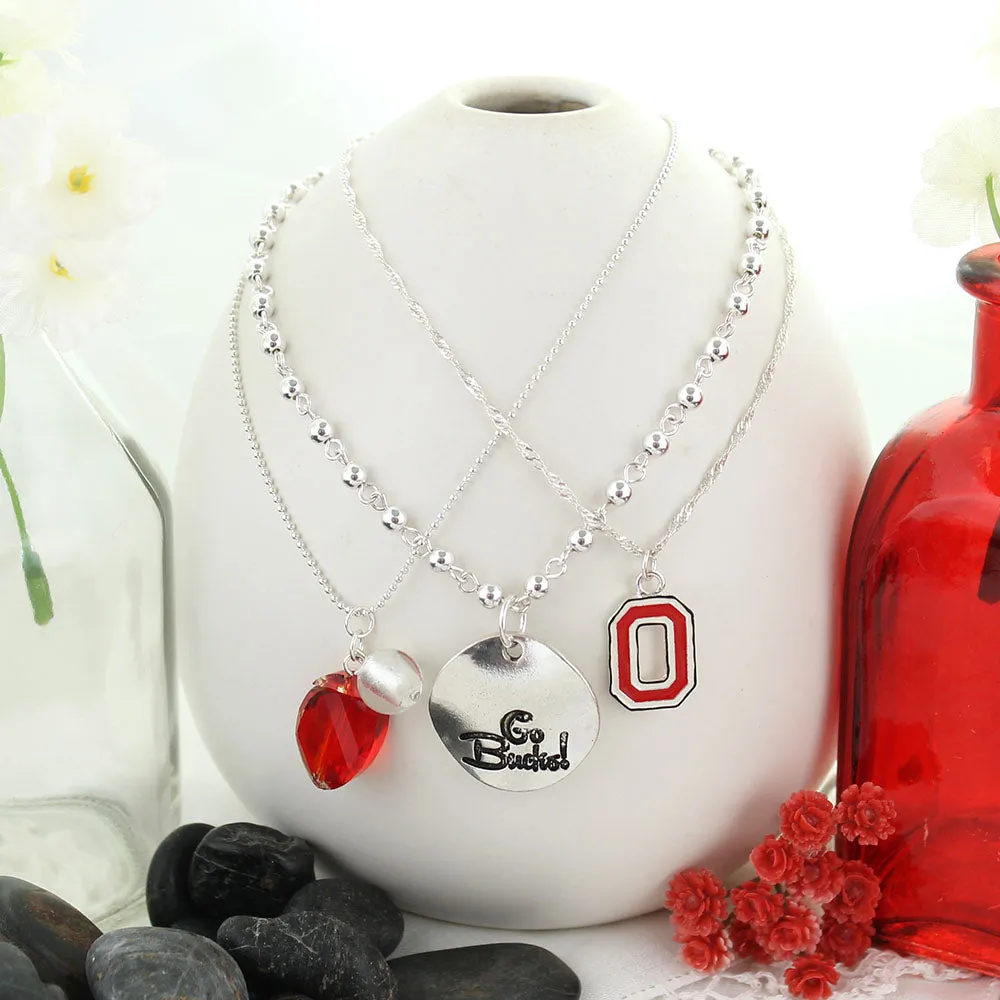 Ohio State Trio Necklace Set