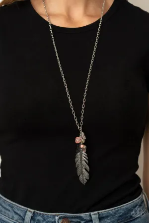 Paparazzi Necklace ~ Feather Flair - Pink