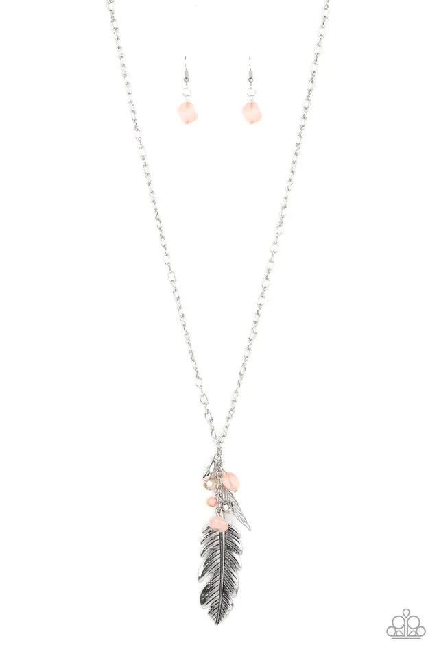 Paparazzi Necklace ~ Feather Flair - Pink