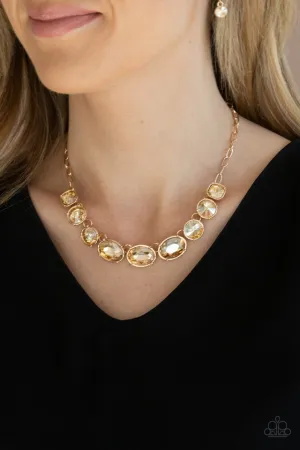 Paparazzi Necklace ~ Gorgeously Glacial - Gold