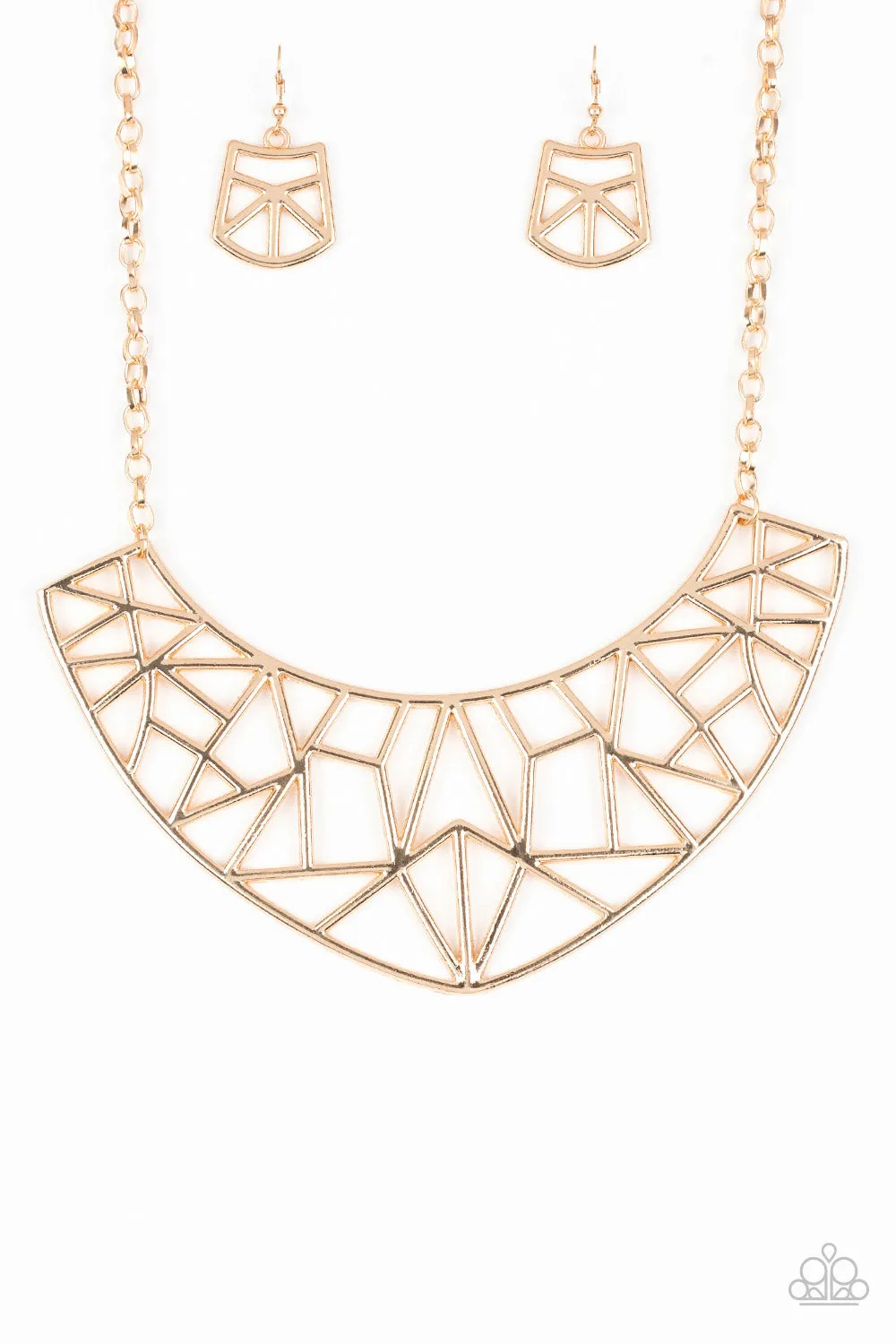 Paparazzi Necklace ~ Strike While HAUTE - Gold