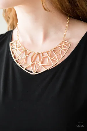 Paparazzi Necklace ~ Strike While HAUTE - Gold