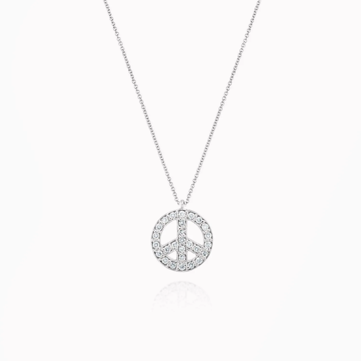 Peace Sign Diamond Necklace