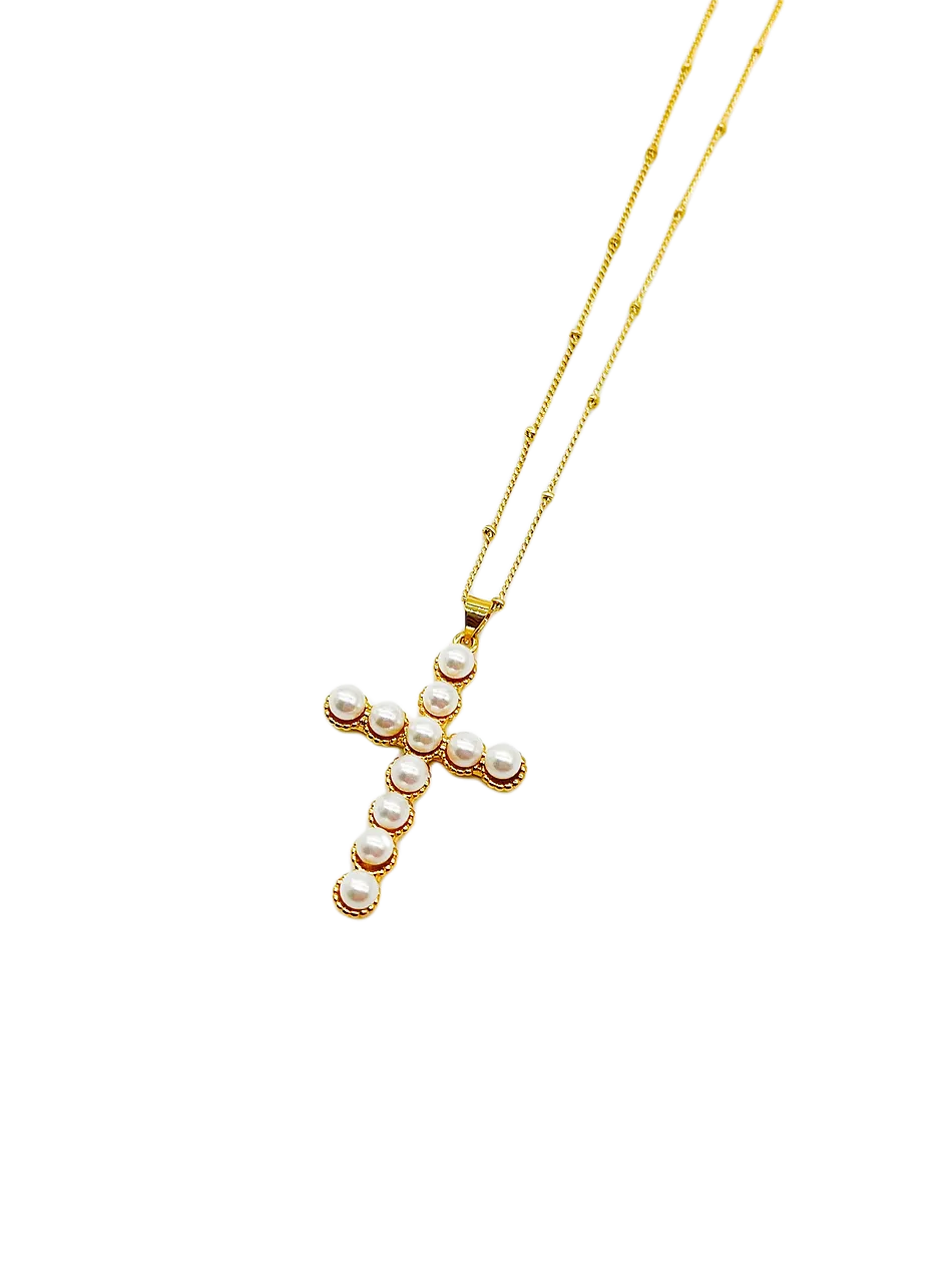 Pearl Cross Necklace