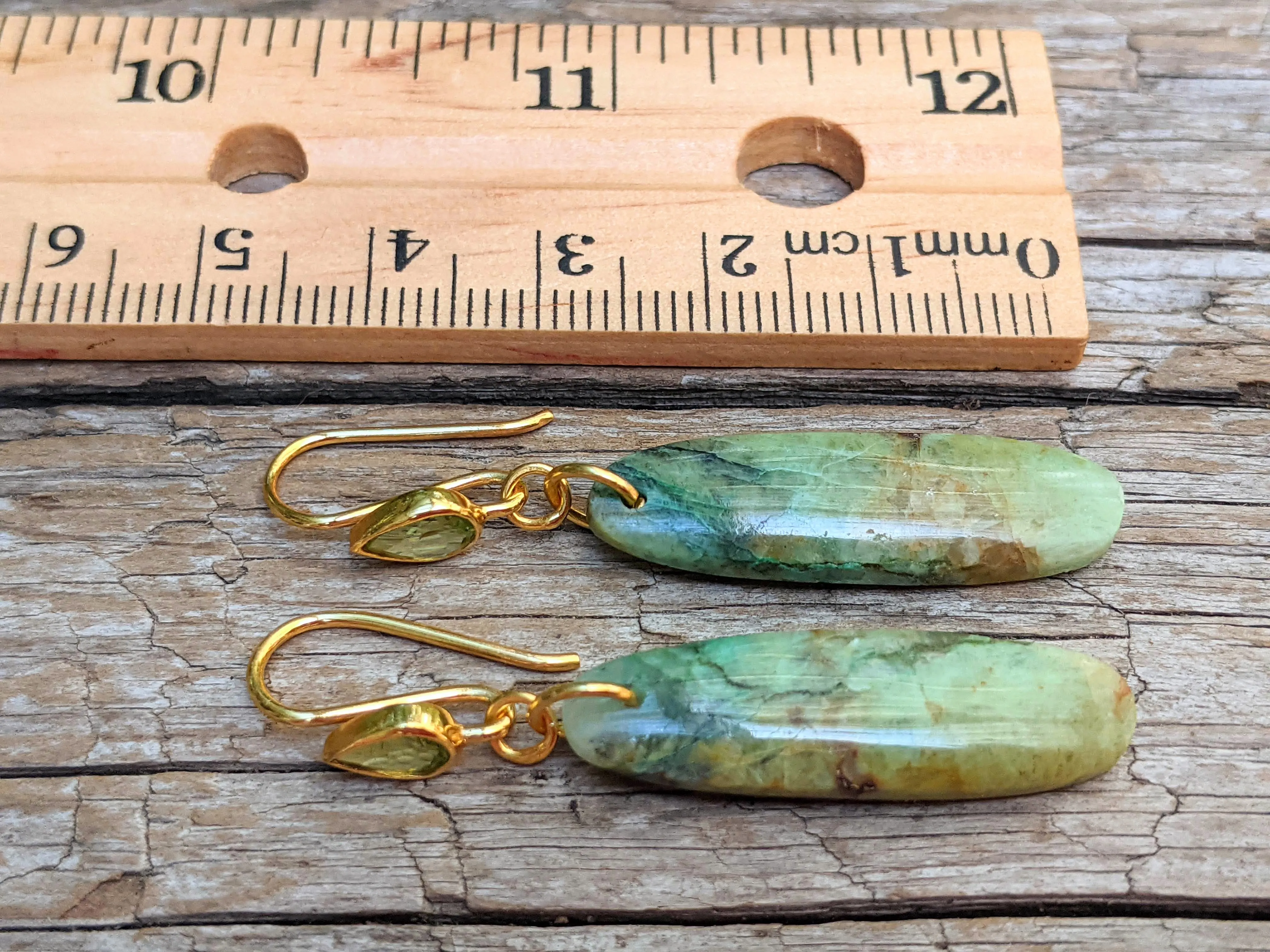 Peridot & Chrysocolla Boho Earrings