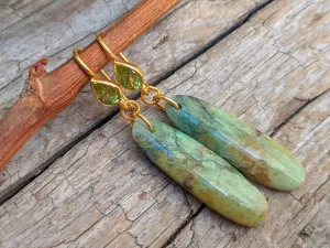 Peridot & Chrysocolla Boho Earrings