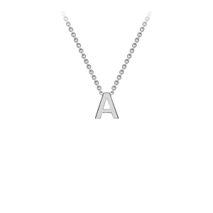 Petite Initial Pendants in White Gold   Chain