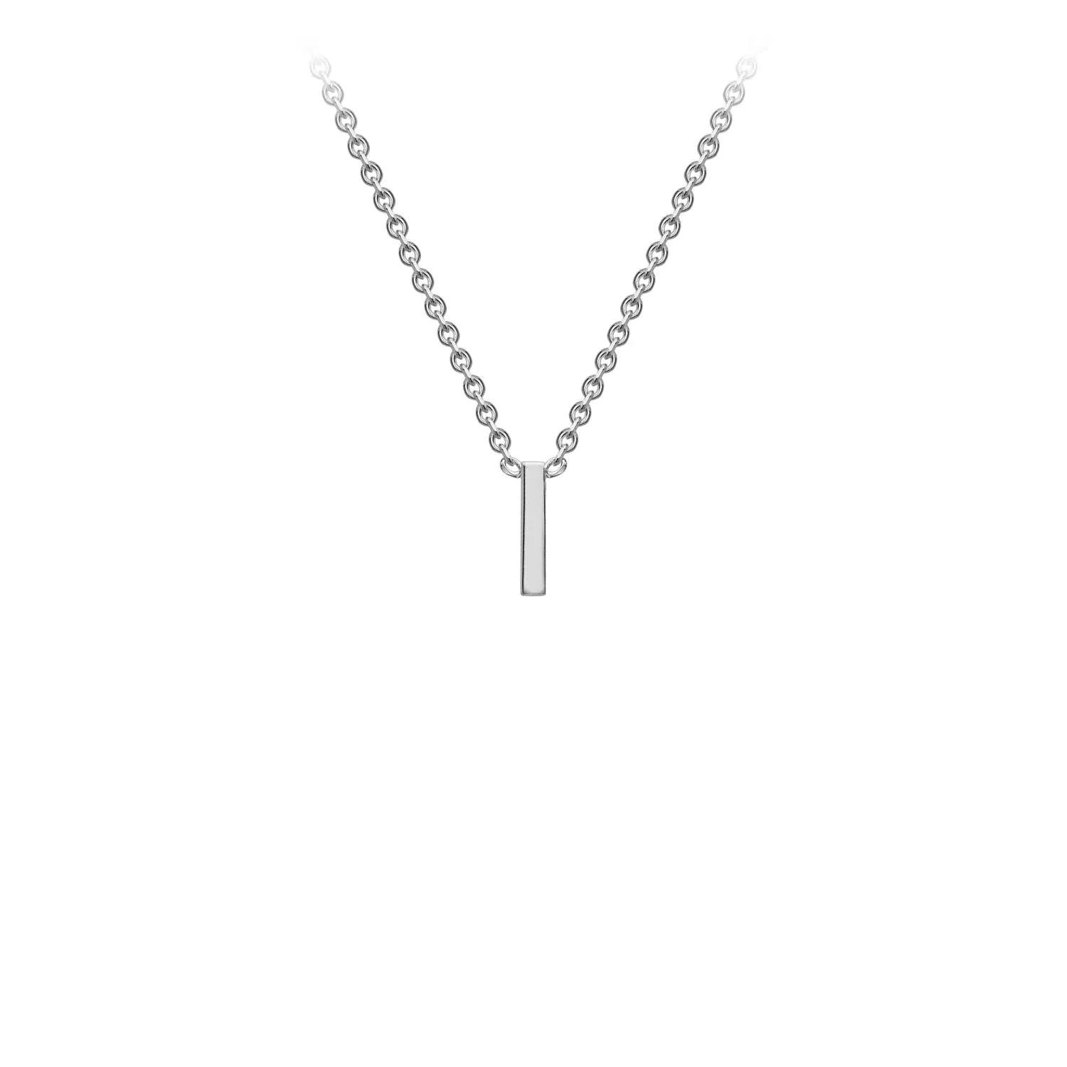 Petite Initial Pendants in White Gold   Chain