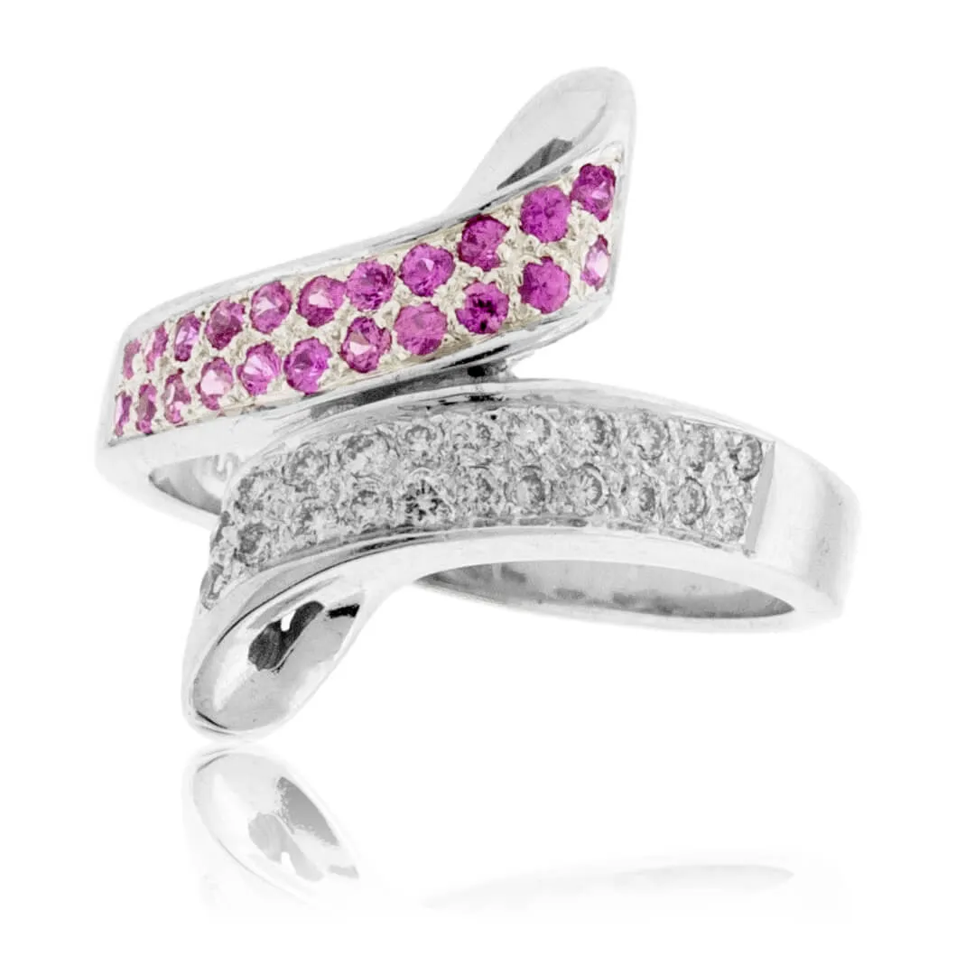 Pink Sapphire & Diamond Ring