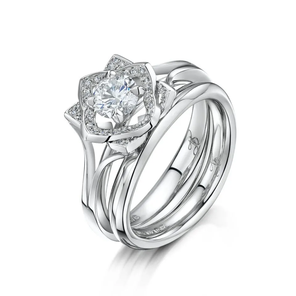 Platinum and Diamond Secret Garden Engagement Ring