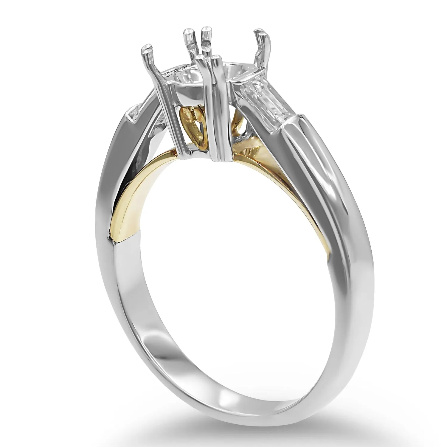 Platinum and Yellow Gold Semi-Mount Ring