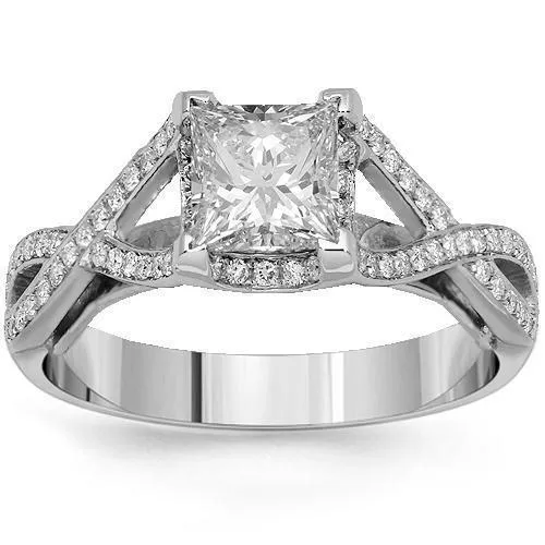 Platinum Diamond Custom Engagement Ring 1.92 Ctw