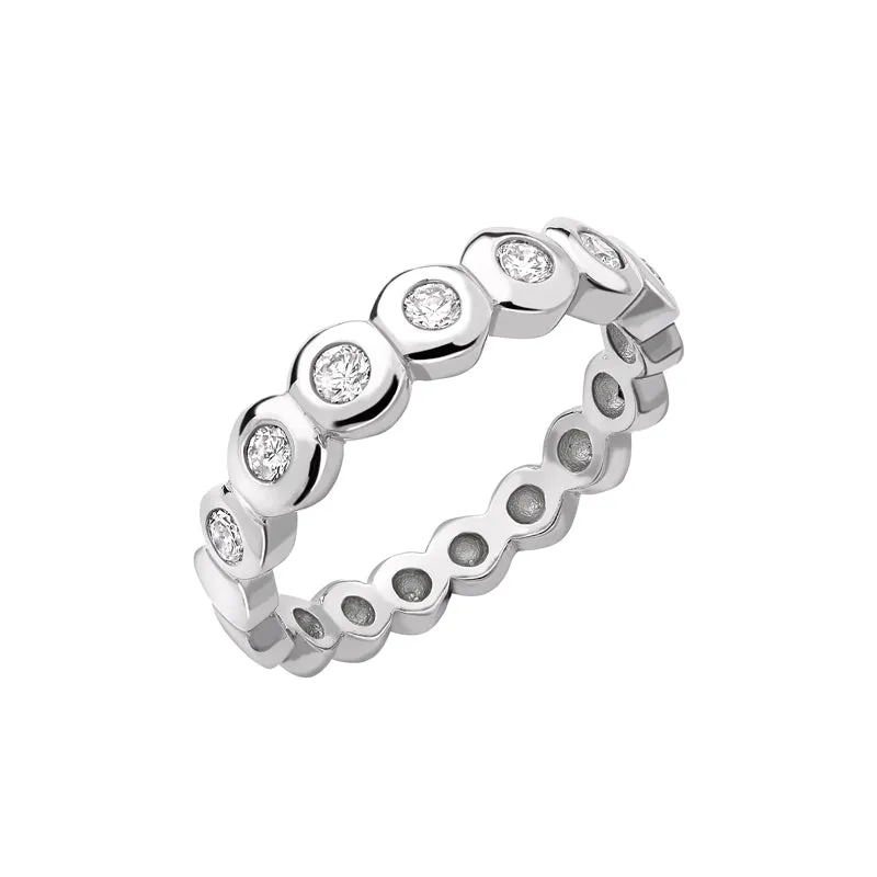 Platinum Diamond Dotty Half Eternity Ring - 0.33ct