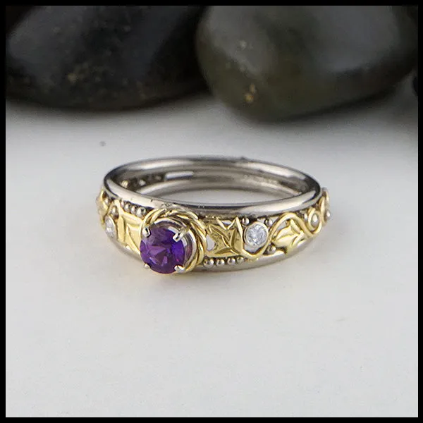 Purple Sapphire Ivy Ring