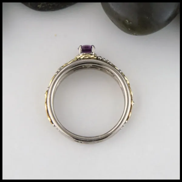 Purple Sapphire Ivy Ring