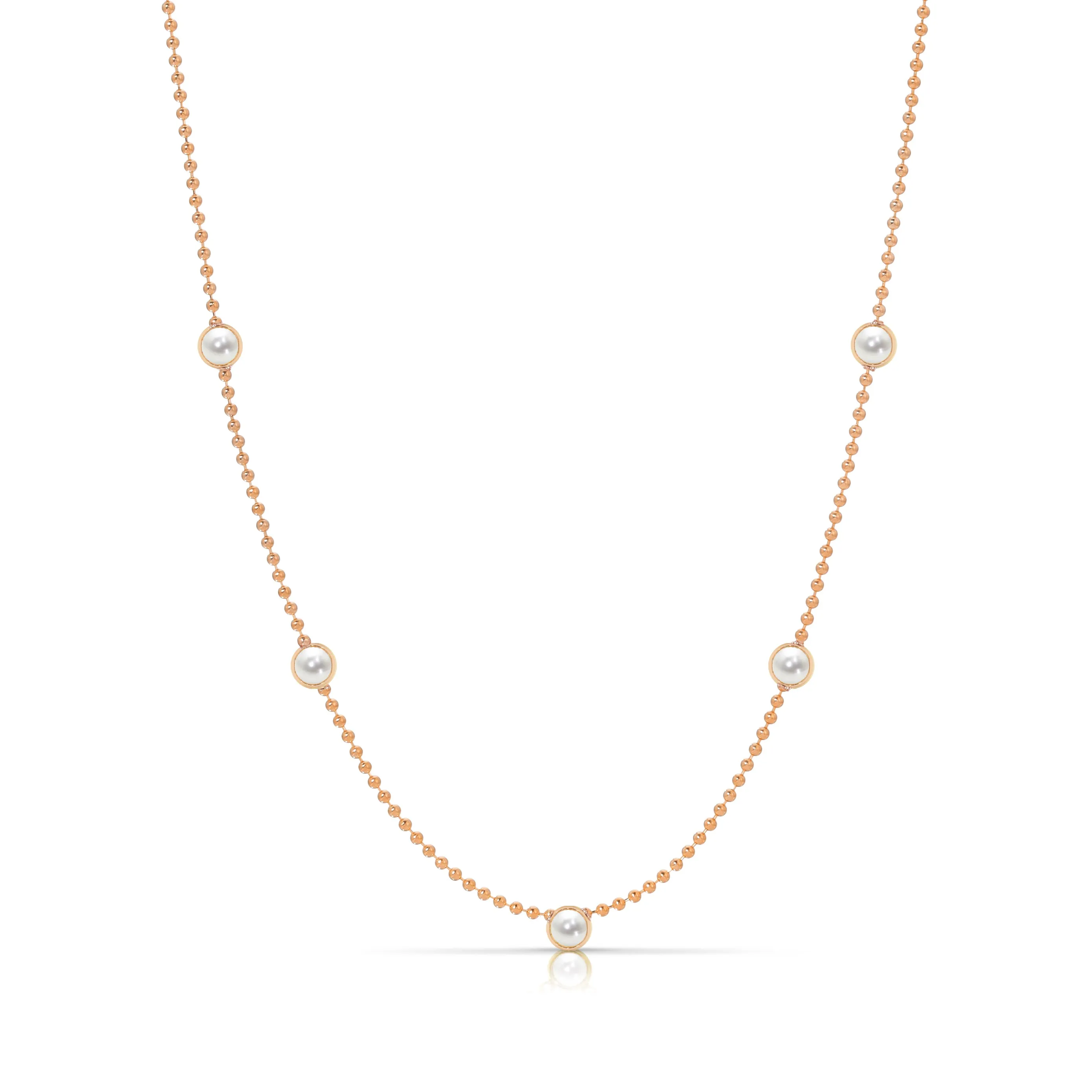 Quintet Birthstone Layering Necklace - Rose Gold