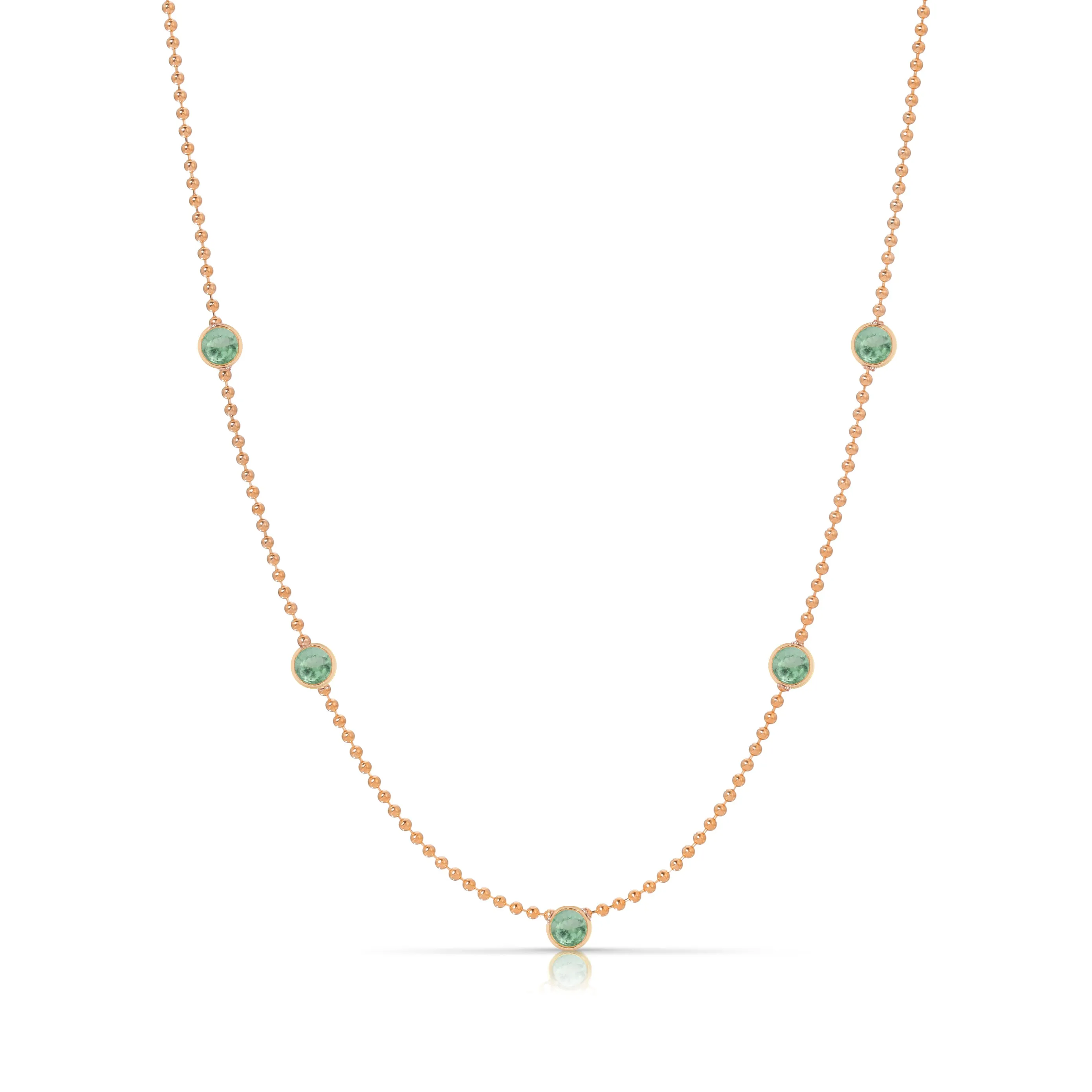 Quintet Birthstone Layering Necklace - Rose Gold