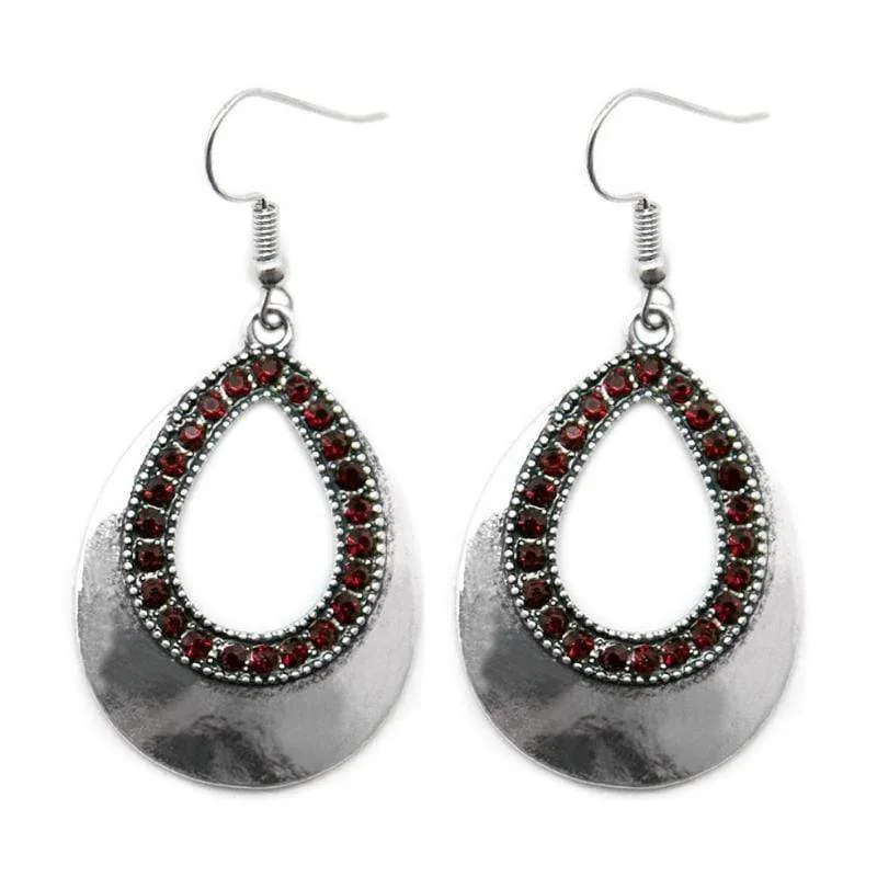 Ray of Light Red Rhinestone Drop Earrings