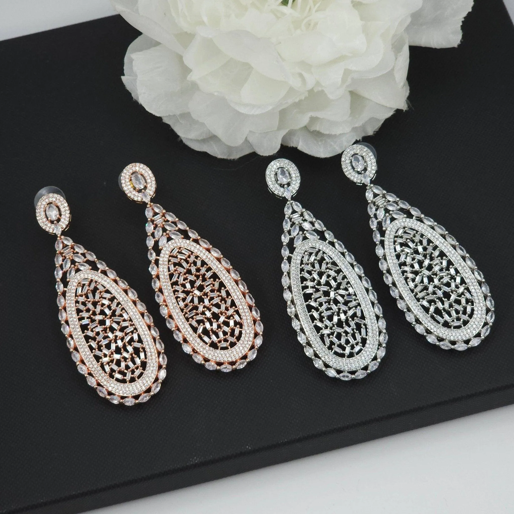 Raya American Diamond Statement Earrings