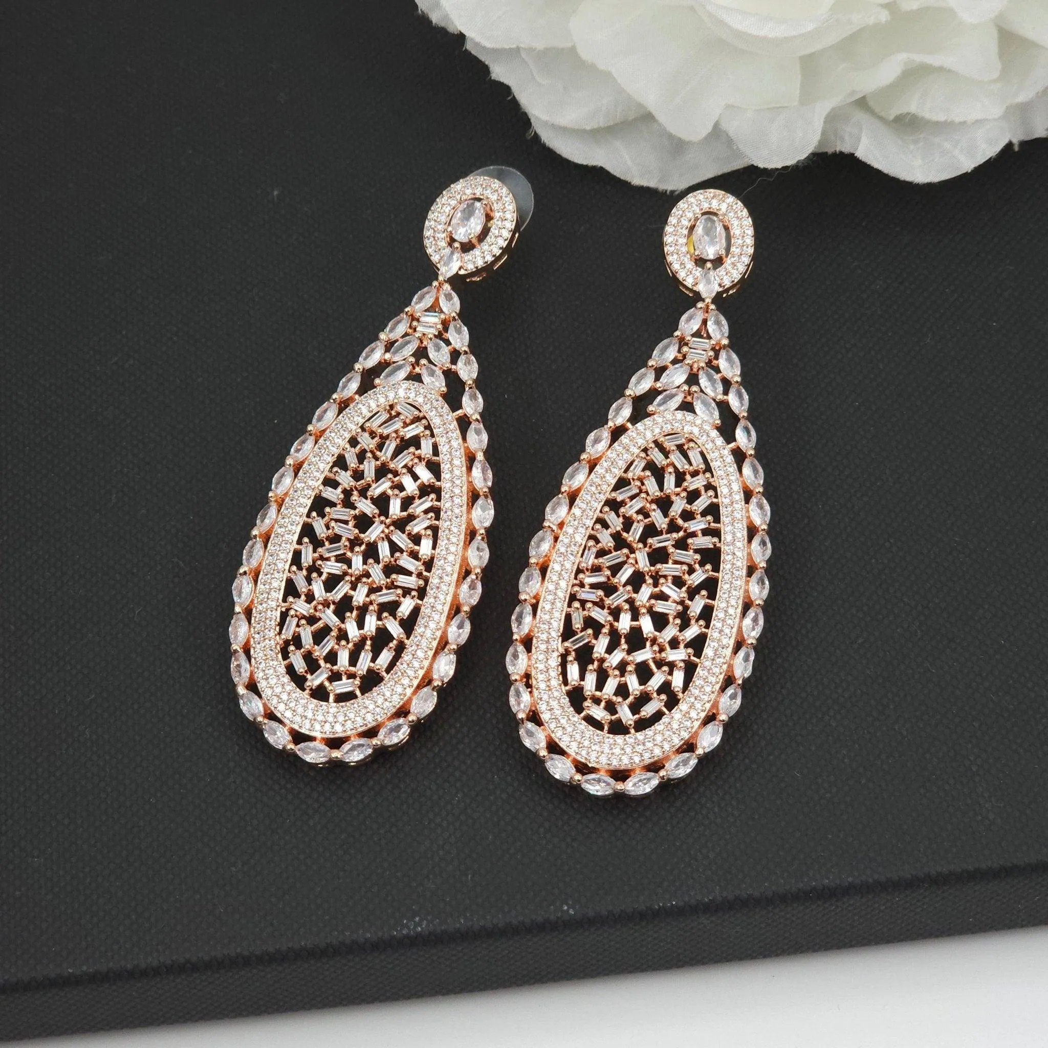 Raya American Diamond Statement Earrings