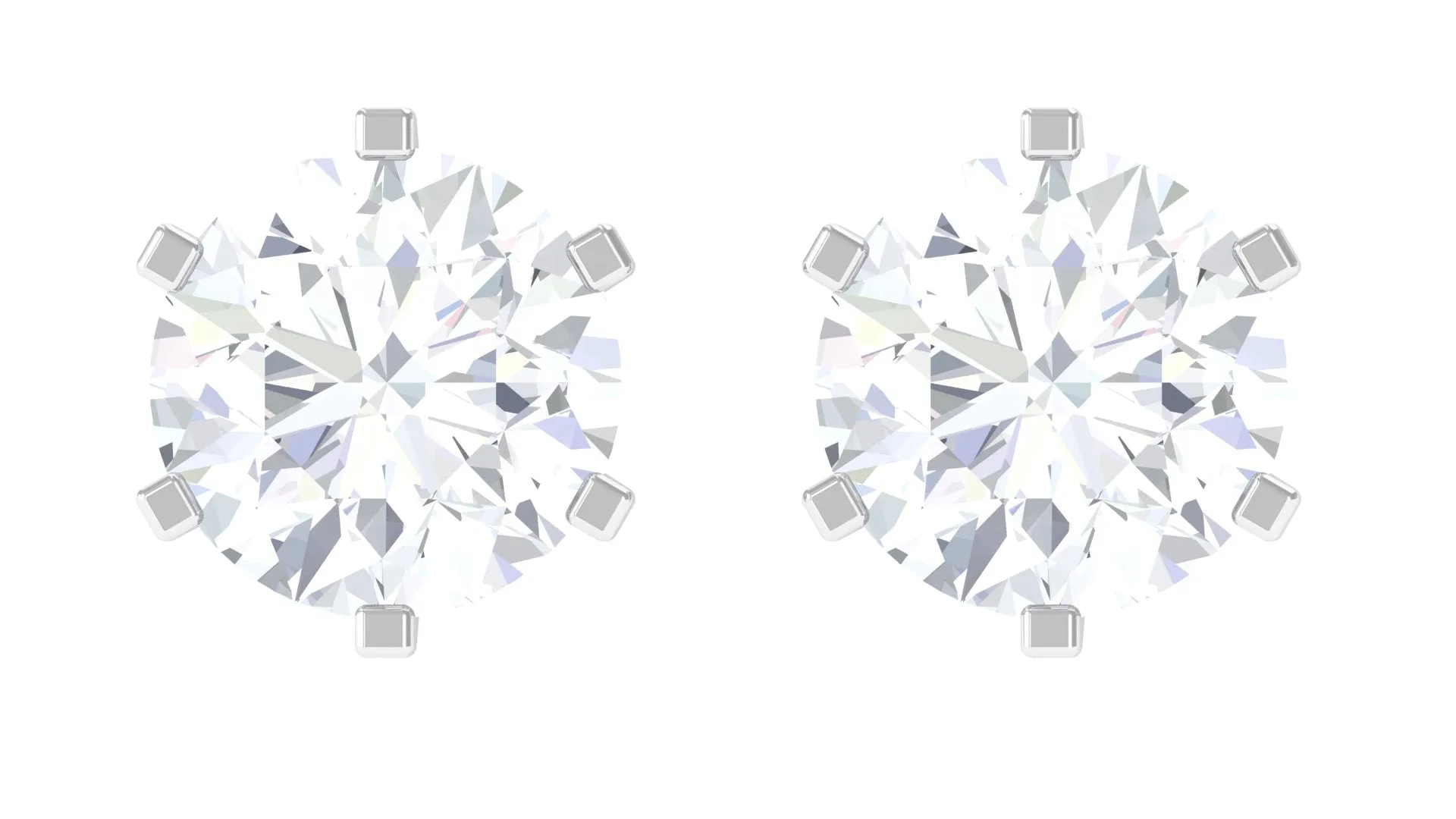 Real Diamond Solitaire Martini Stud Earrings