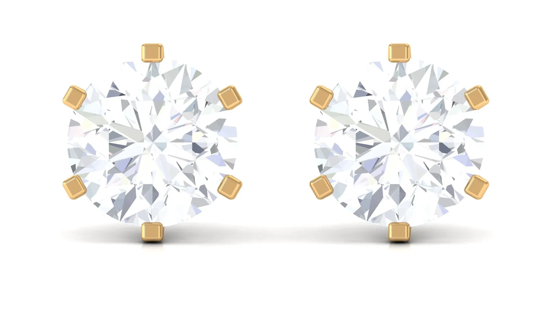 Real Diamond Solitaire Martini Stud Earrings