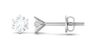 Real Diamond Solitaire Martini Stud Earrings