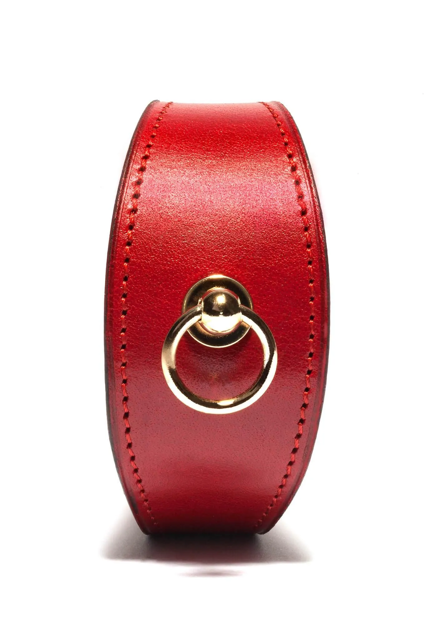 Red Leather Linotte Cuff Bracelets