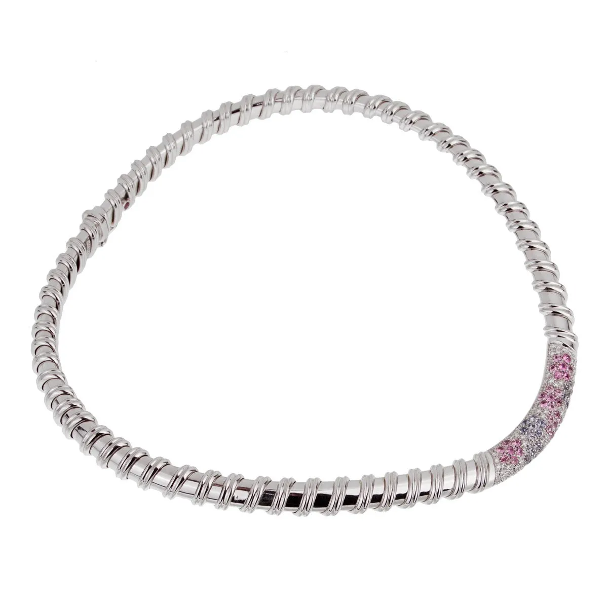 Roberto Coin Nabucco Diamond Pink & Blue Sapphire Necklace