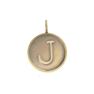 Round 14K Gold Letter Charm