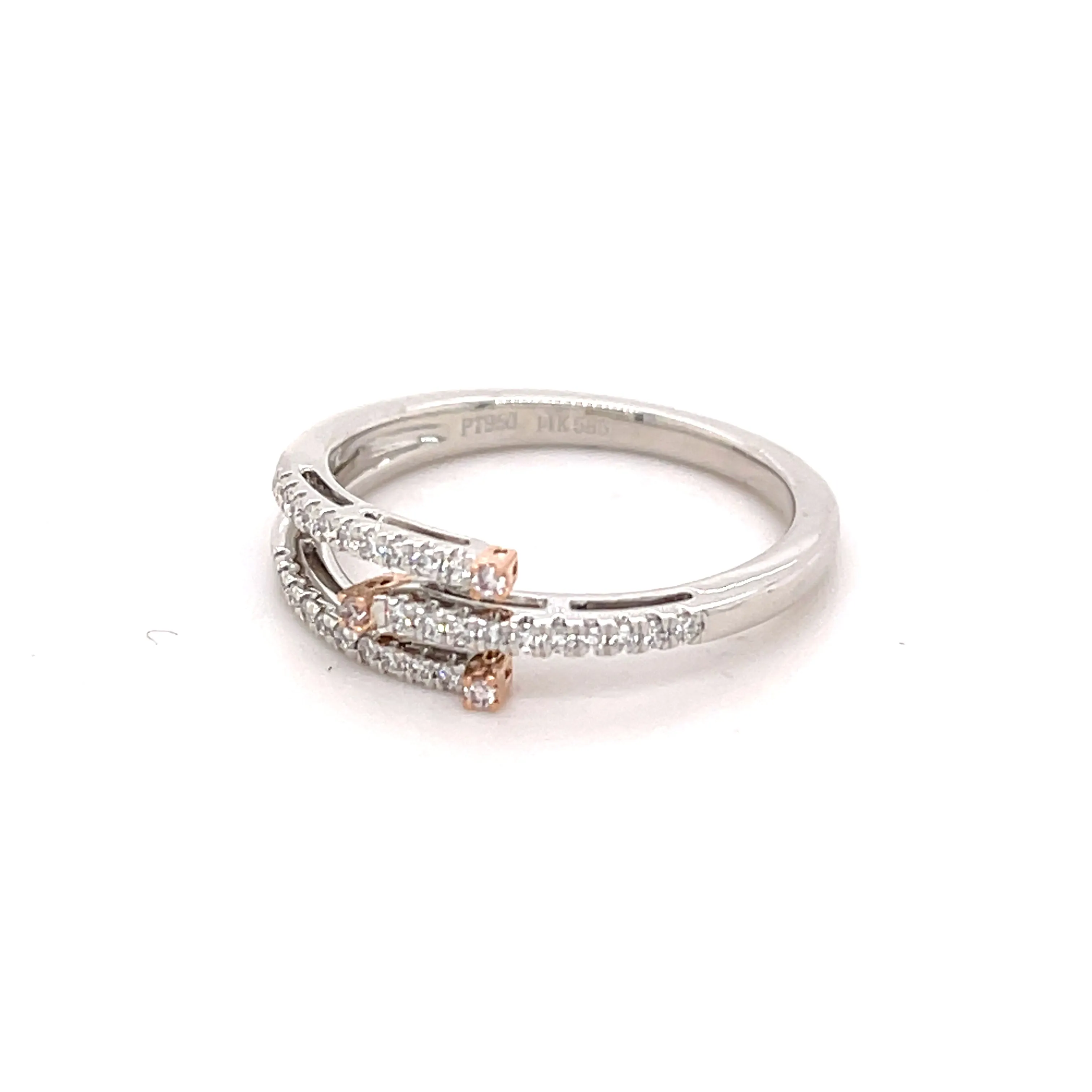 Samantha Platinum Rose Gold Pink Diamond Ring