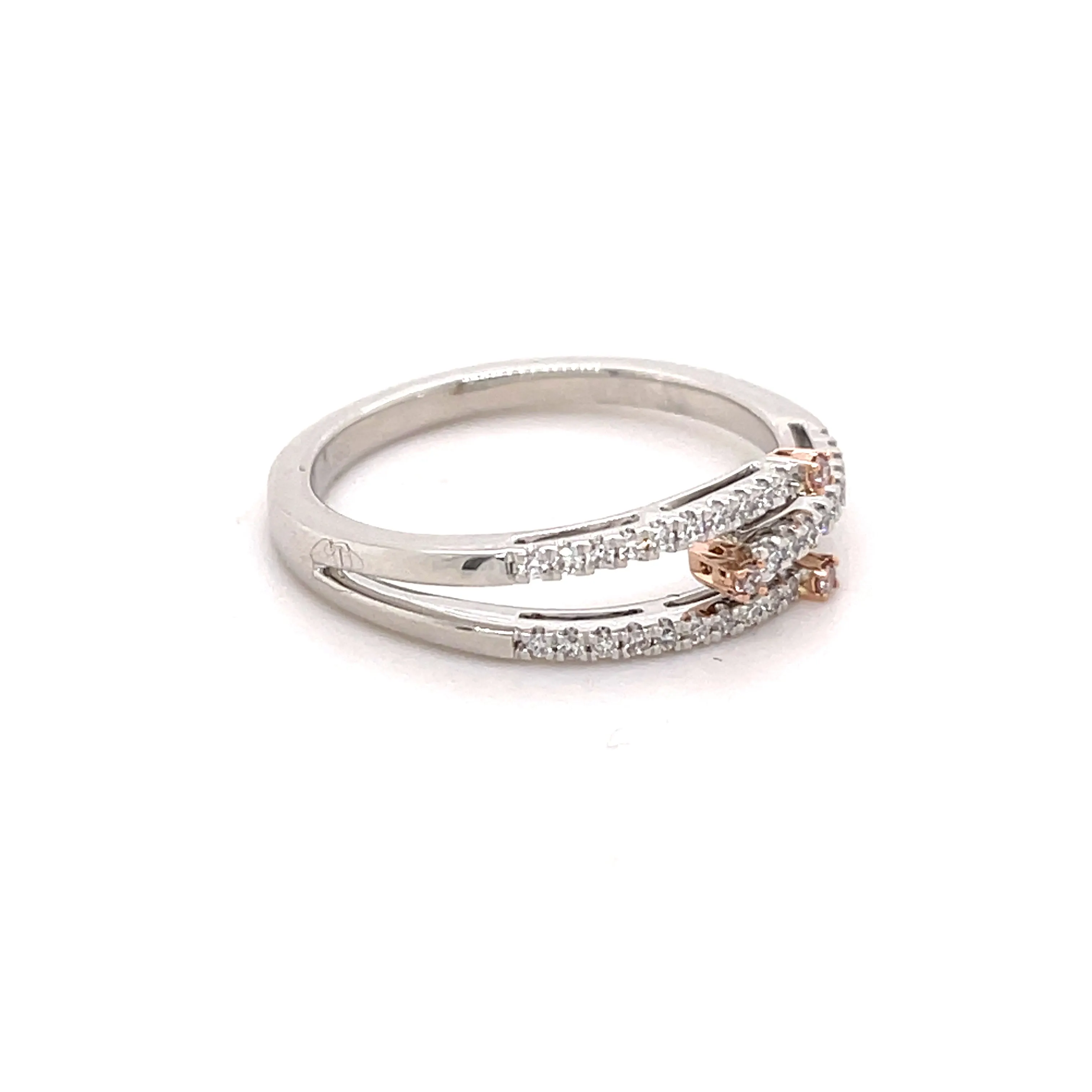 Samantha Platinum Rose Gold Pink Diamond Ring