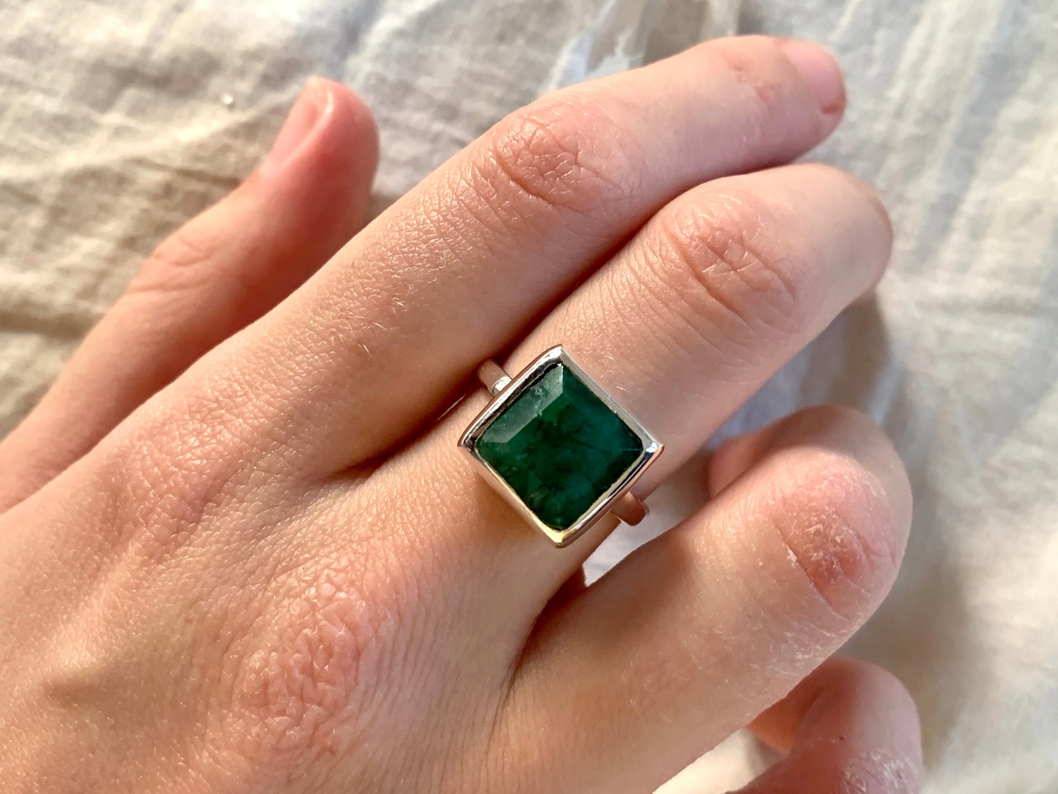 Semi-precious Emerald / Sapphire Tozi Ring