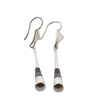 Silver and Ebony Tuareg Stick Earrings