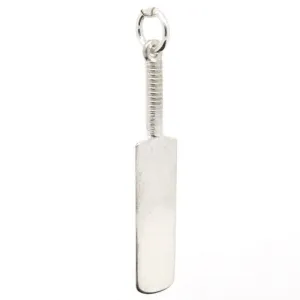 Silver Cricket Bat Charm