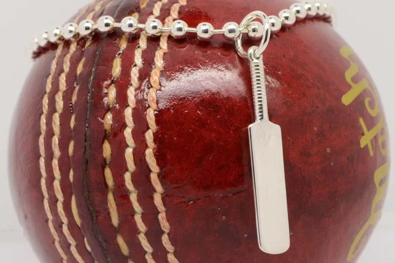 Silver Cricket Bat Charm