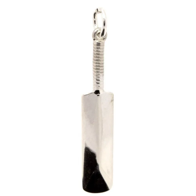 Silver Cricket Bat Charm