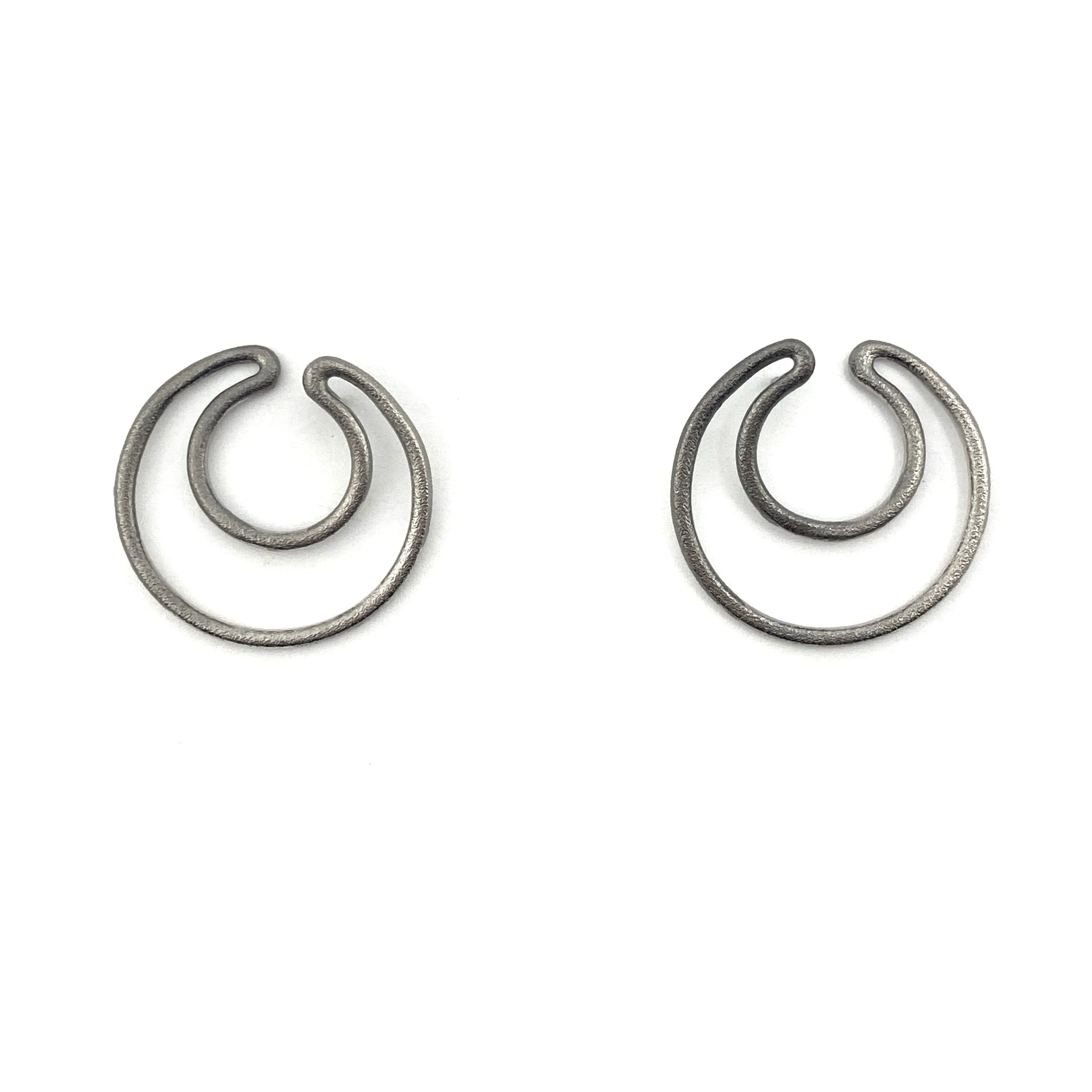 Silver Double Hoop Earrings