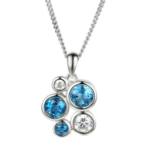 Silver Fantasia Symphony Blue Topaz Necklace