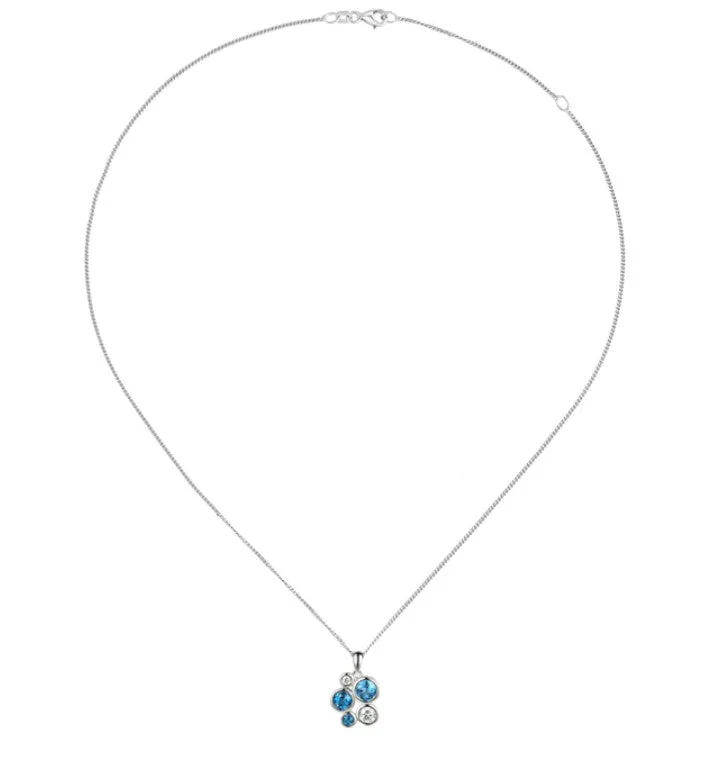 Silver Fantasia Symphony Blue Topaz Necklace