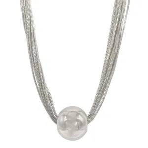 Silver Plated Multi Strand Ball Necklace