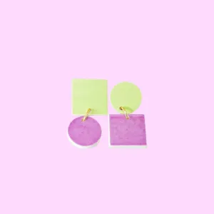 Simonette earrings in pale green and purple