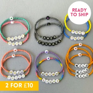 SIZE SMALL (6") | Ready-To-Ship Colourful Bead Bracelets