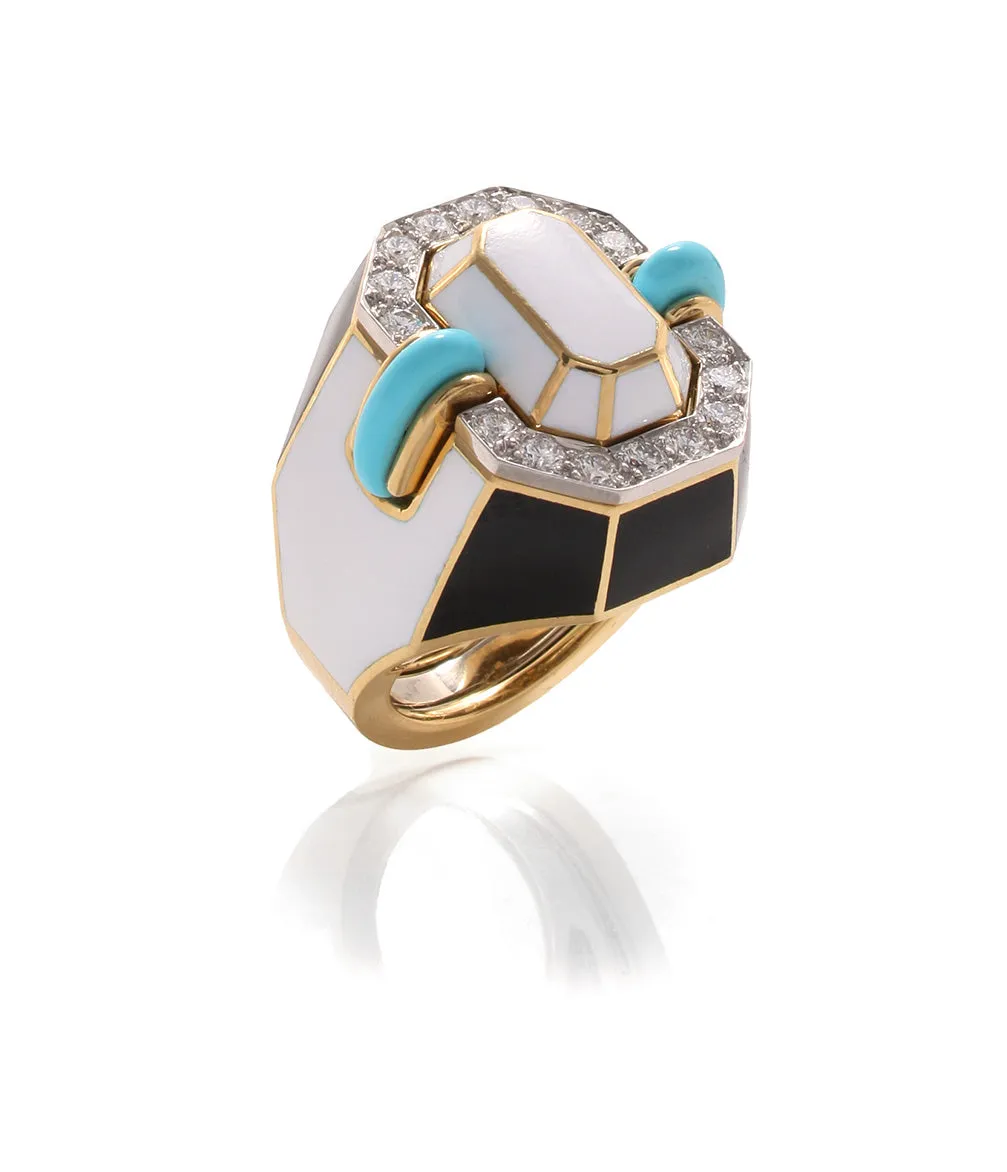 Small Facet Ring, Turquoise