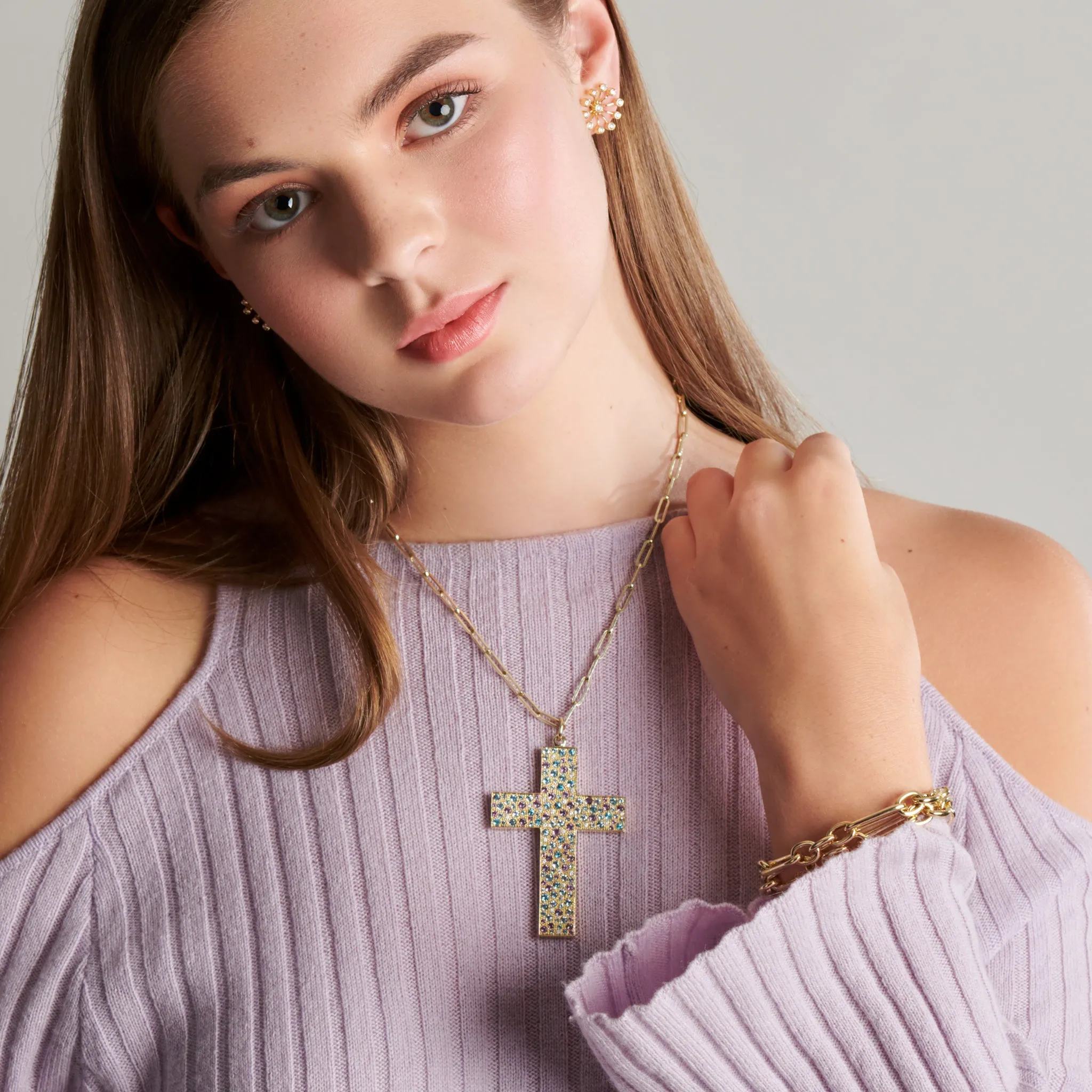 St Juan Bautista Cross Pendant Yellow Gold