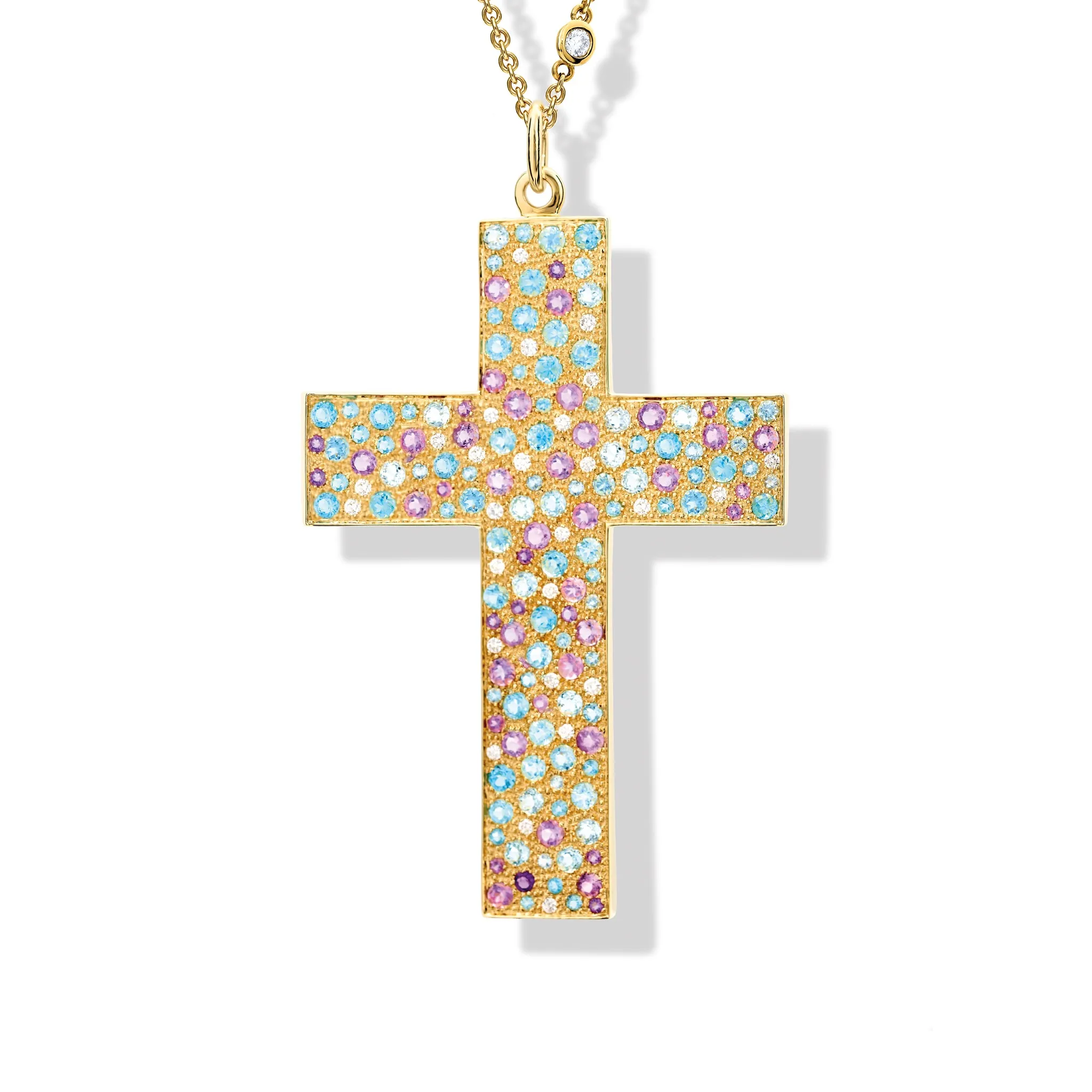 St Juan Bautista Cross Pendant Yellow Gold