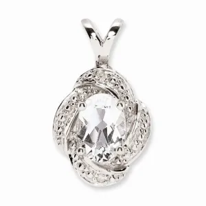 Sterling Silver Diamond & White Topaz pendant