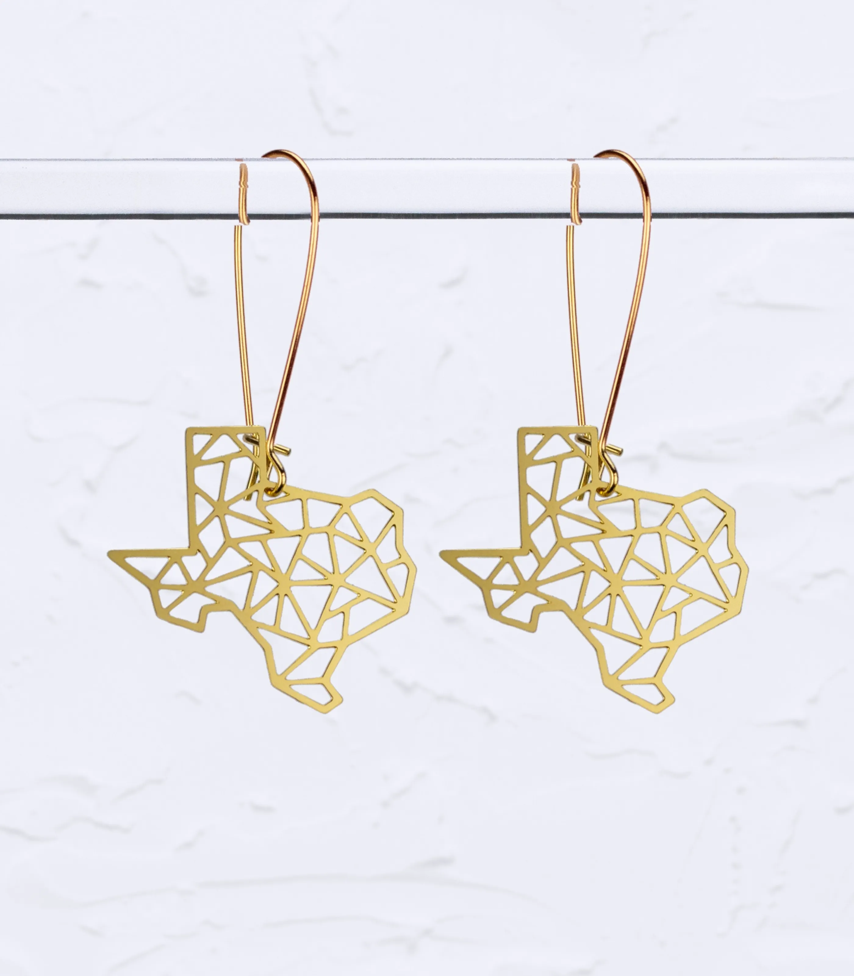 Texas State Geometric Earrings - Gold