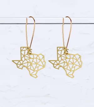 Texas State Geometric Earrings - Gold